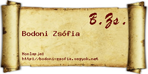Bodoni Zsófia névjegykártya